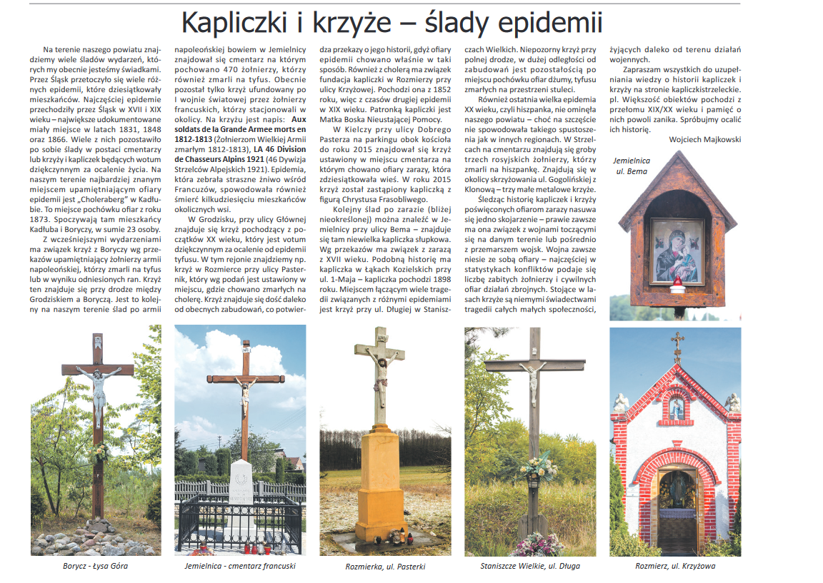 Kapliczki i krzyże  – ślady epidemii