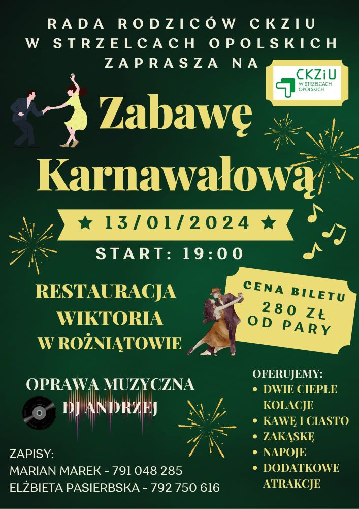 Zapraszamy na zabawę karnawałową