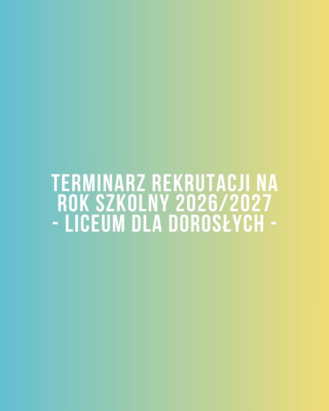 Rekrutacja – LO dla dorosłych